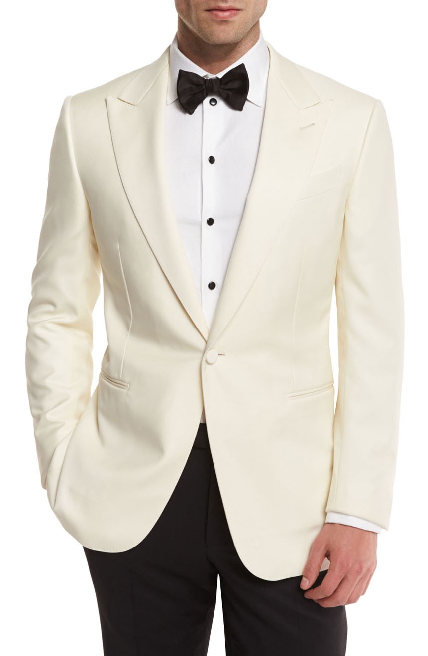 Men's All Sizes White One Button Tuxedo Coat Dinner Jacket