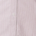 White and crimson stripe oxford cotton for shirts, dresses, and ties.