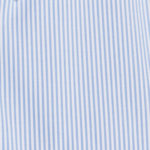 White and sky blue stripe oxford cotton for shirts, dresses, and ties.