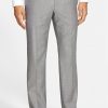 Mens 2 button suit in silk and wool blend. Pants full front view.