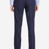 Mens navy wool flannel suit pants full back view.