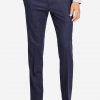 Mens navy wool flannel suit pants full front view.