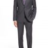Mens merino wool & cashmere blend suit full front view.