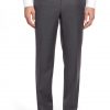 Mens merino wool & cashmere blend suit pants full front view.