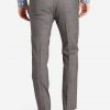 Mens pure new wool suit in light grey. Pants full back view.