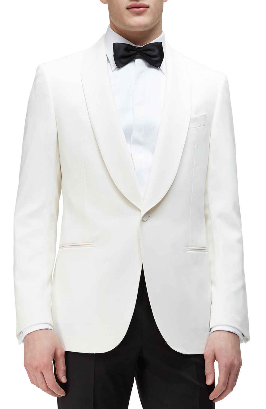 Shawl collar dinner jacket white for men.