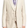 Wedding party linen suit jacket full front view.