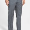 Flat front gray mohair pants trouser for men