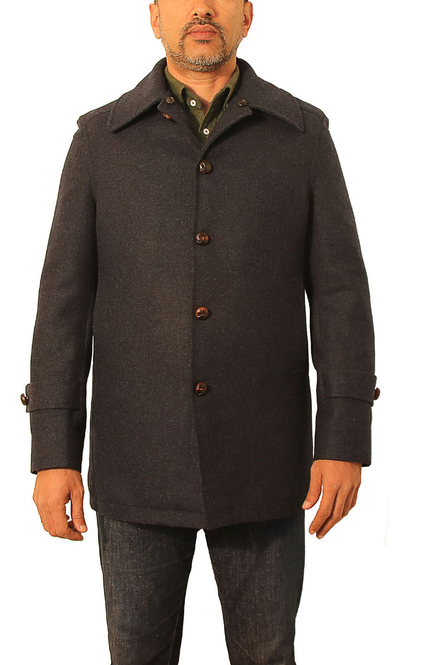 men's car coat in wool