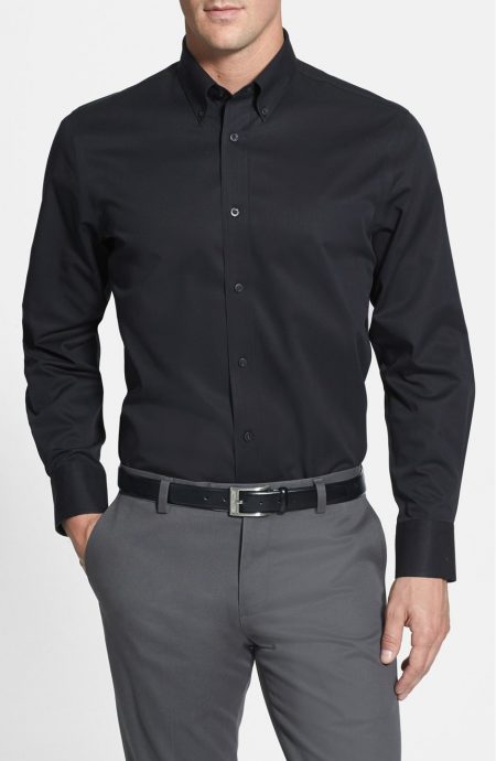 Black twill shirt.