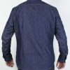 Fleece lined denim shirt full back view