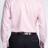 Pink oxford shirt full back view.