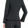 Black suit for women full back view.