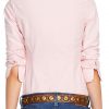 Pink oxford shirt womens with long sleeves and button-down collar back view.