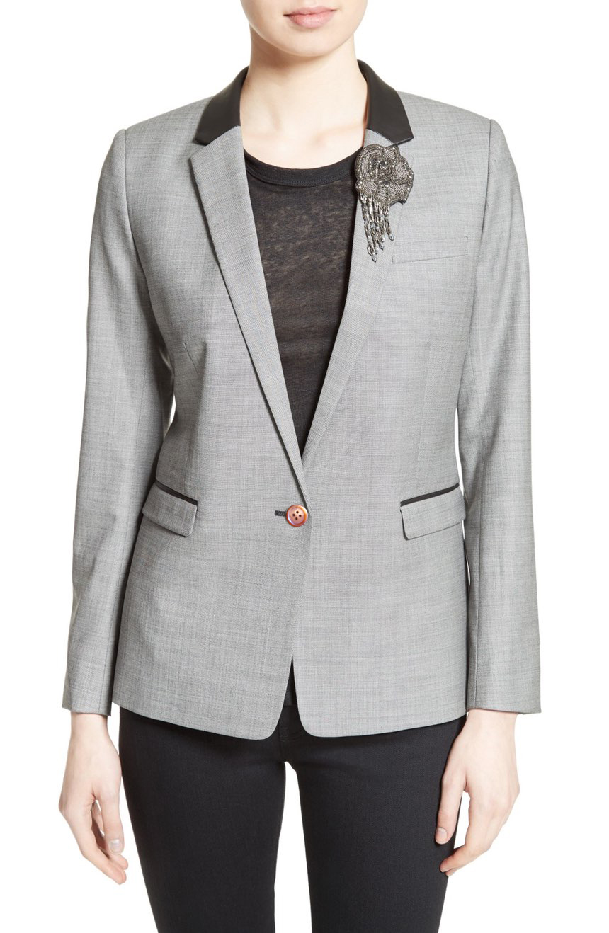 Womens office work blazer jacket in a single-breasted style.