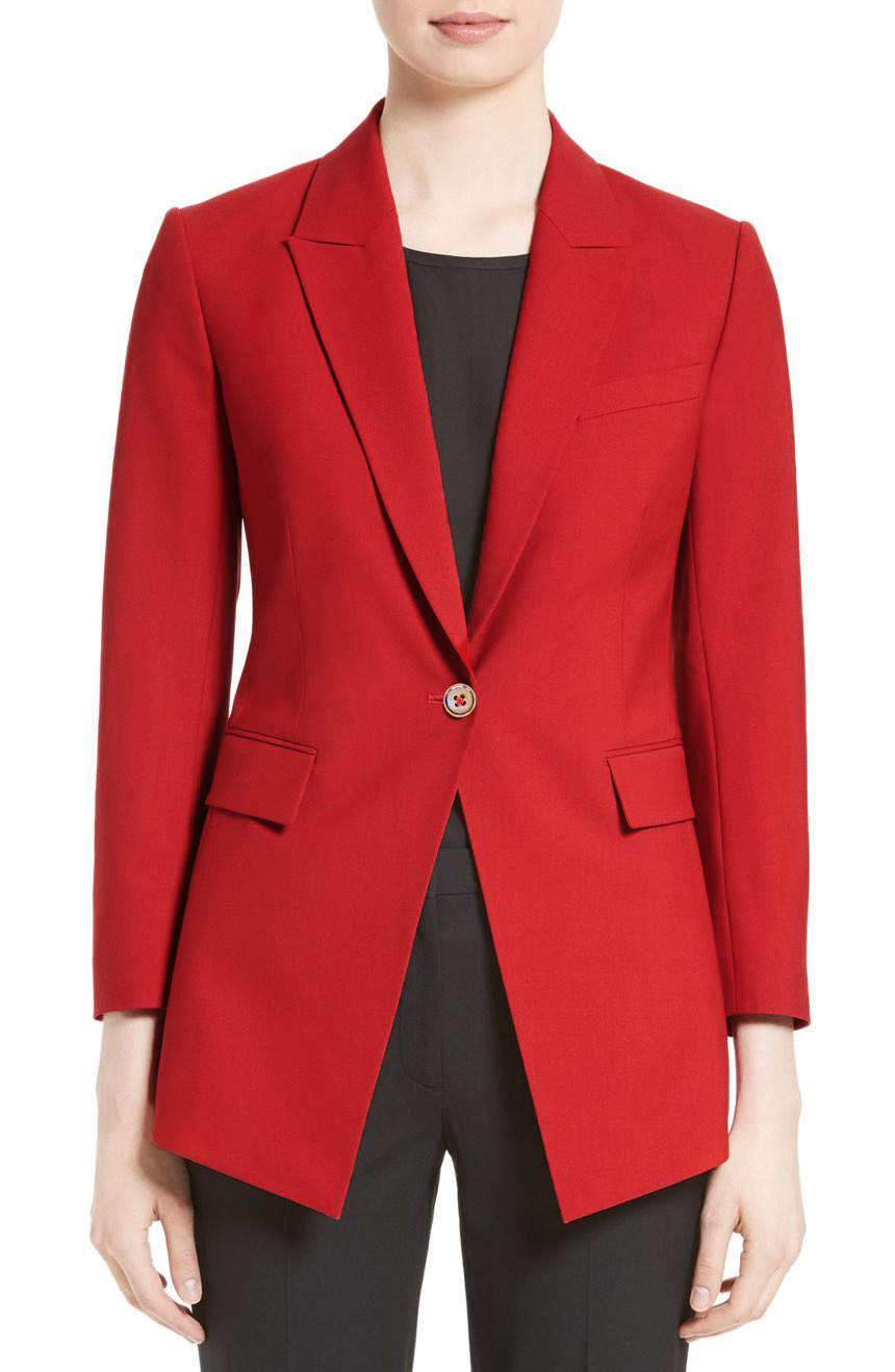 nationalsang håber for eksempel Women's red blazer jacket with laples and a collar | Baron Boutique