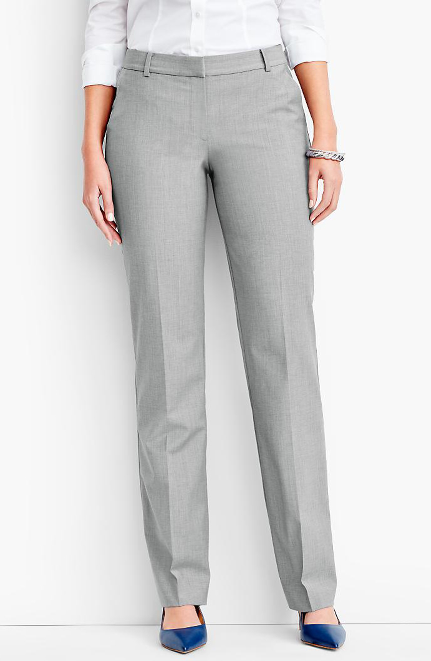 Womens warm weather dress pants with back pockets.