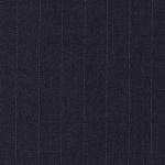 Super 130s 100% worsted wool cloth in dark navy with dotted stripes suitable for suits, dresses, coats, vests, pants, and skirts.