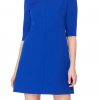 Cobalt blue mini dress with sleeves.