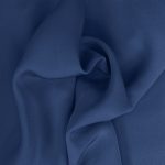 Dark blue crêpe silk fabric for shirts, dresses, linings, and more.