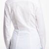 Womens tailored shirts with double collar back view.