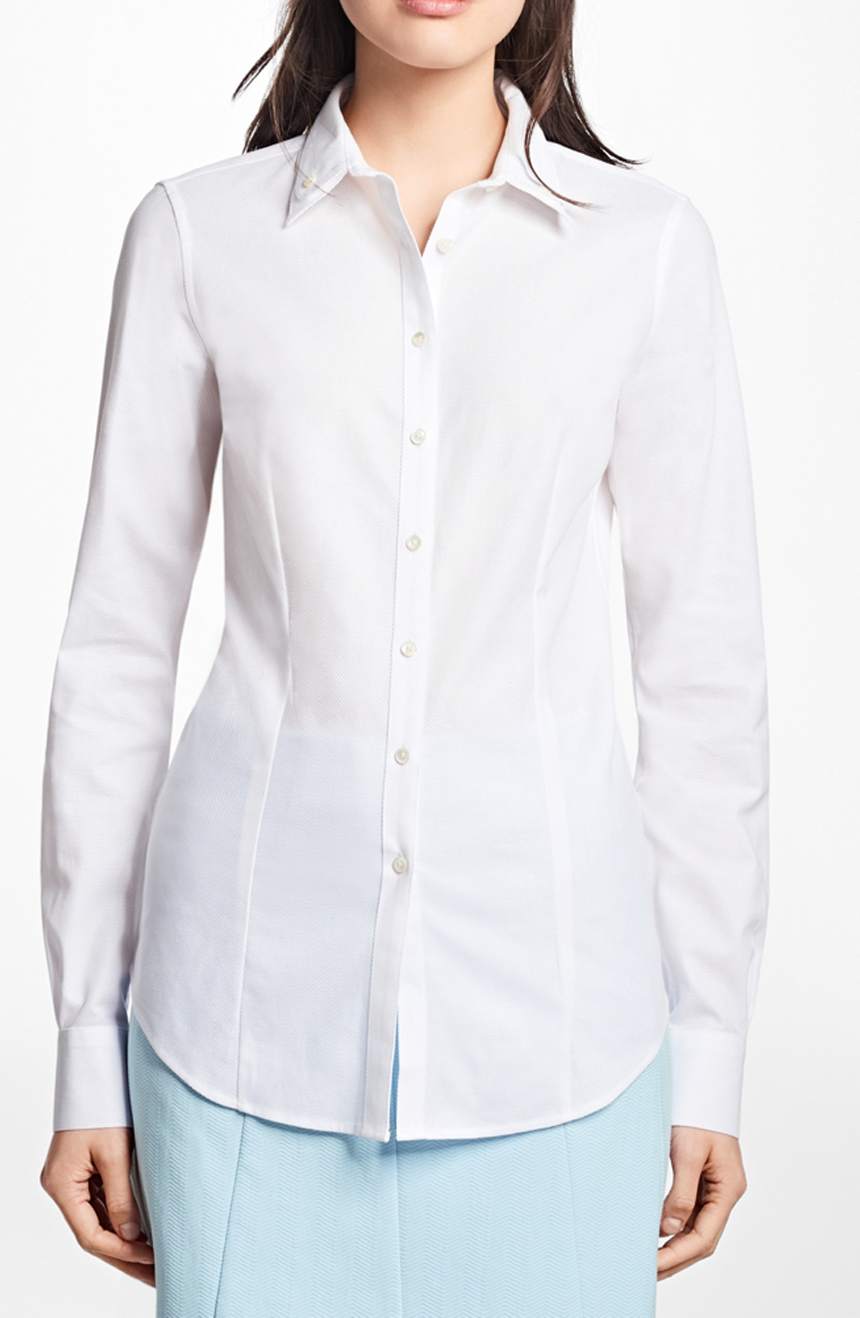 Womens tailored shirts with double collar.