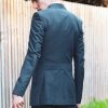 10th Doctor Who Blue Pinstripe suit close back view.