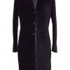 12th Doctor black velvet frock coat for Peter Capaldi cosplay, a full front view.