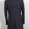 12th Doctor Who navy blue Crombie coat with red lining, a full back view.