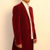 12th Doctor maroon red velvet coat.