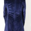 12th Doctor navy blue velvet coat for Peter Capaldi cosplay, a full back view.