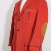 4th Doctor jacket in red corduroy for Tom Baker cosplay, a full side view.