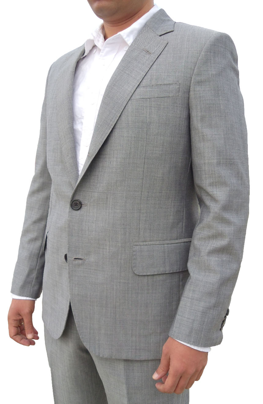 James Bond Skyfall grey suit jacket side view.