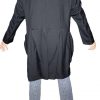 2nd Doctor Who black coat with baggy pockets full back view.