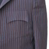 Womens 10th Doctor Who brown pinstripe suit chest pocket view.