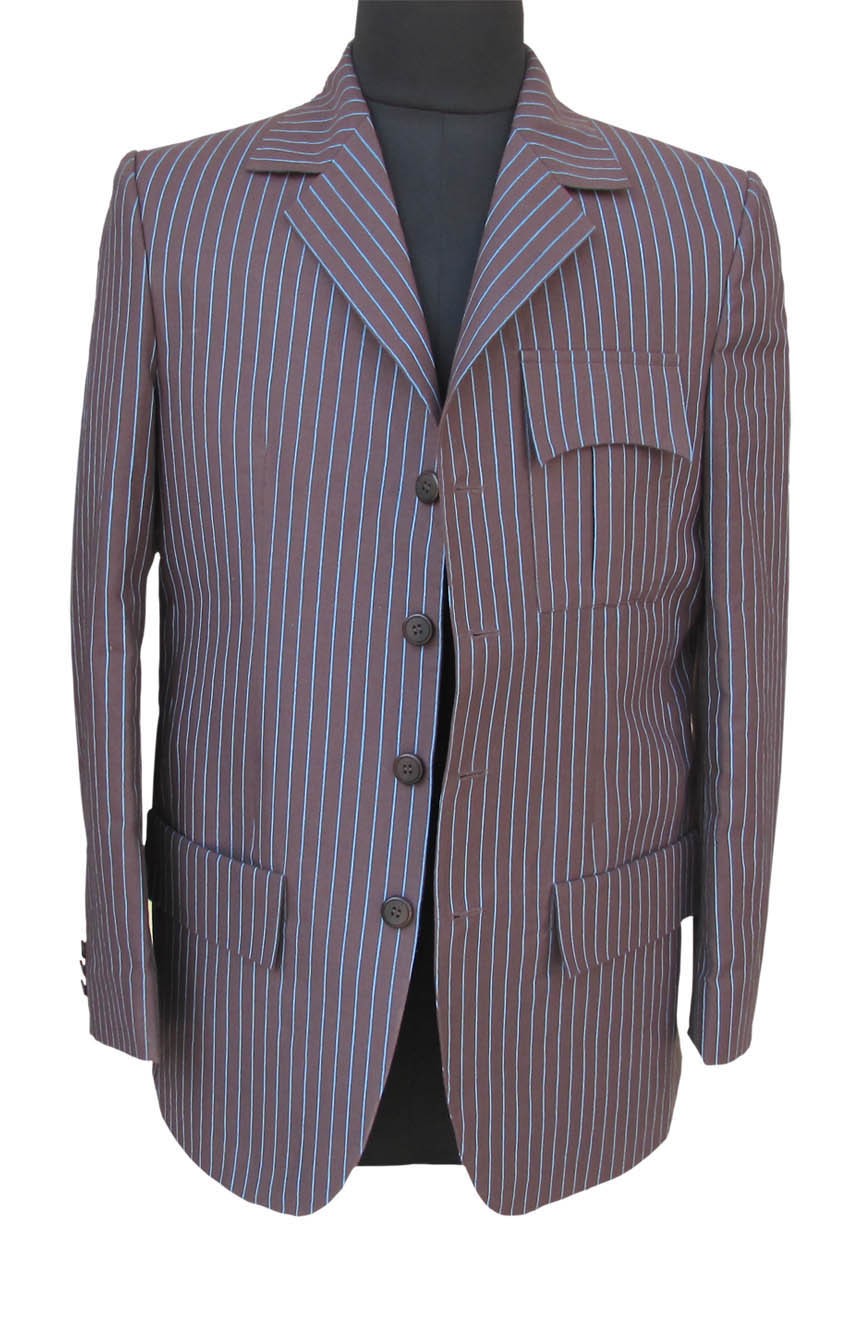 Womens 10th Doctor Who brown pinstripe suit.