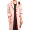 Womens beige frock coat with red stripe inspired by 5th Doctor Who
