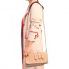 Womens beige frock coat with red stripe inspired by 5th Doctor Who side view.