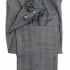 Cary Grant North By Northwest suit pants in grey glen plaid. A full side view.
