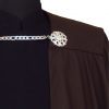 Count Dooku cape from Star Wars has metallic brooches with chain fastening.