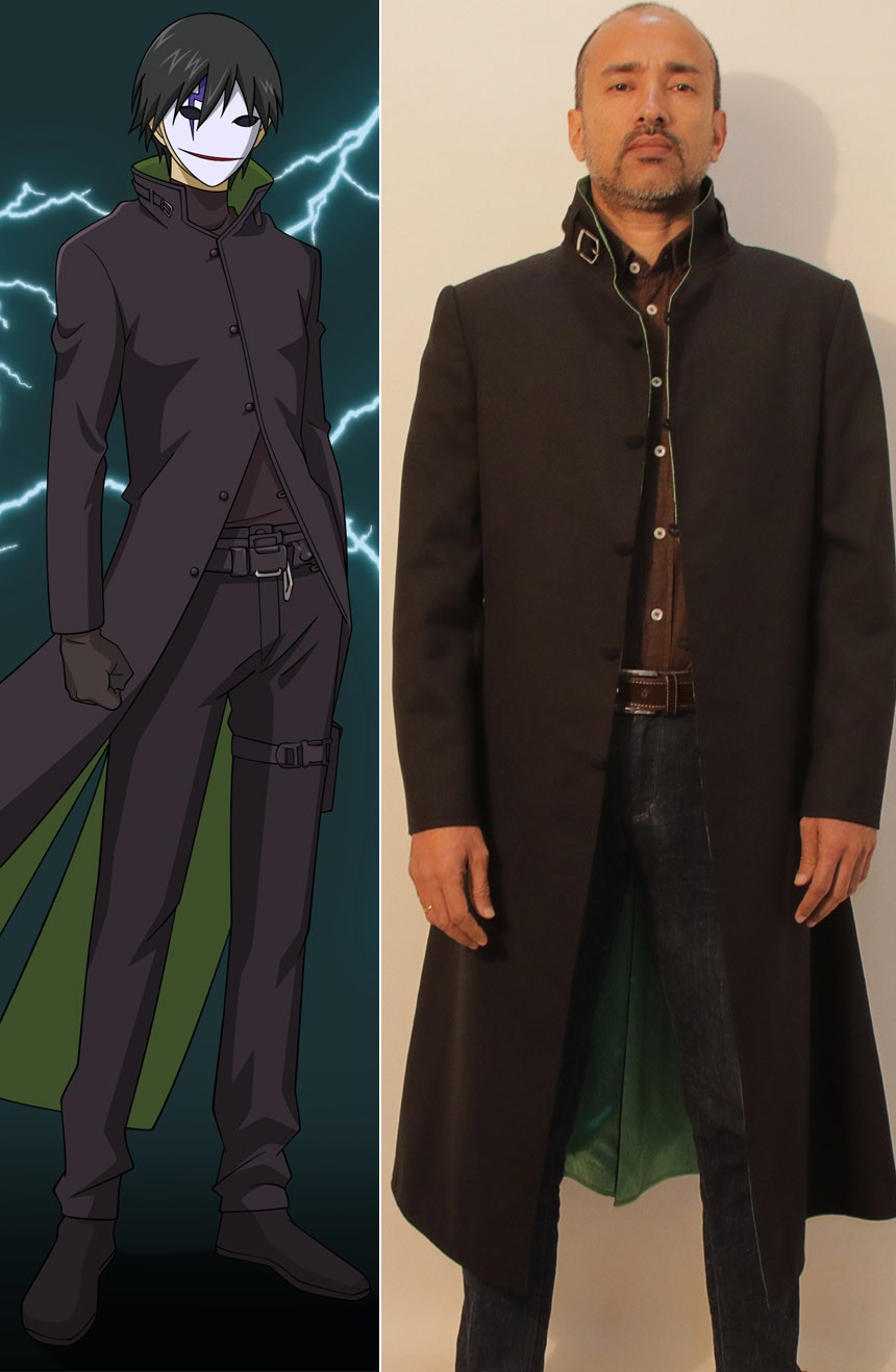 Darker Than Black Hei cosplay trench coat comparison view.
