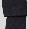 James Bond navy pinstripe 3-piece suit from Casino Royal final scene. Suit pants full front view.