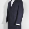 James Bond coat in navy blue from Spectre, a full side view.