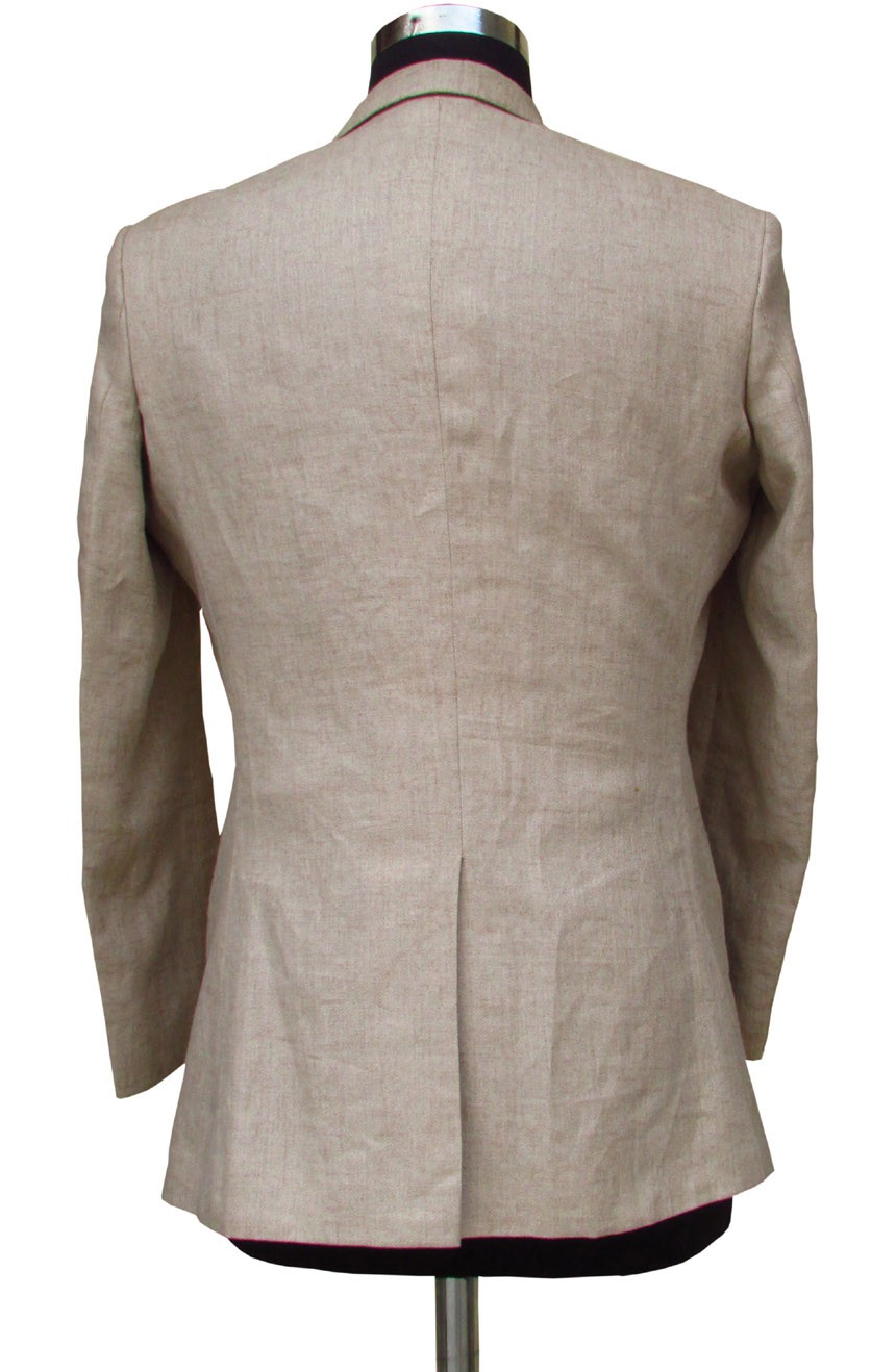 James Bond linen suit in herringbone from The World Is Not Enough, a full back view.