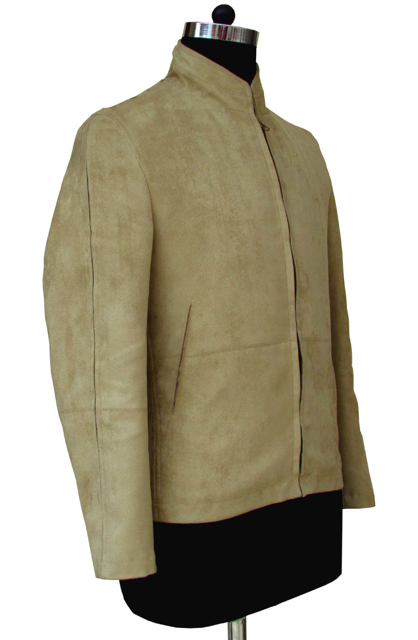 James Bond Morocco matchless suede jacket from Spectre, a full side view.