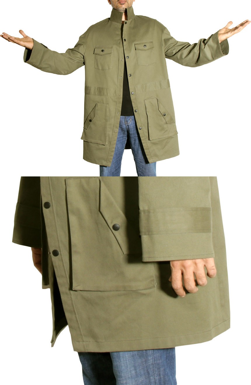 Peter B Parker green jacket from The Spider-Verse. A pocket view.