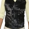 Sweeney Todd vest hand-tailored from crushed velvet black. A full front view.