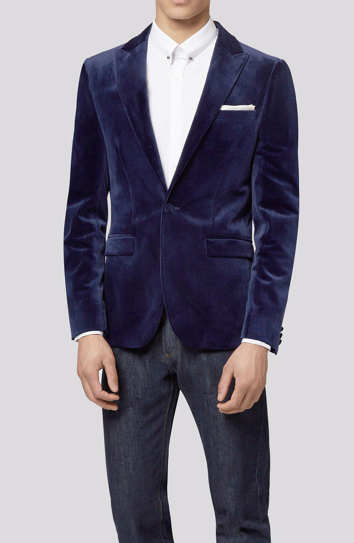 Buy Men Blue Textured Casual Jacket Online - 694230 | Van Heusen-hangkhonggiare.com.vn