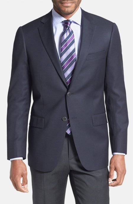 Essential navy blue blazer for men.