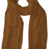 Walnut cashmere pashmina and silk blend full-size shawl in single-ply twill weave with 3 inches tassel.